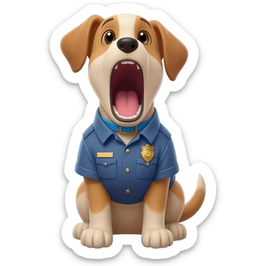 Small police puppy which is screaming PUP sticker