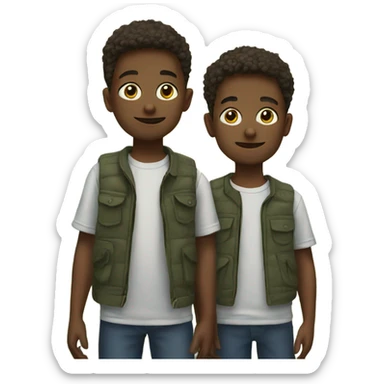outdoor portrait of boy and boy sticker