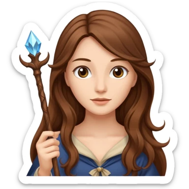 woman with long hair and a wand sticker