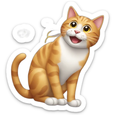 cat flossing sticker