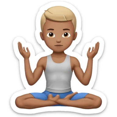warrior yoga pose boy sticker