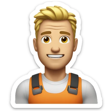 Pumped up white guy sticker