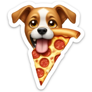 A dog eating pizza sticker