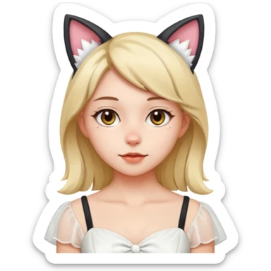 Kedi kız elbise beyaz 

 sticker