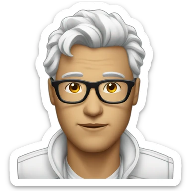 Man with glasses gangster white sticker