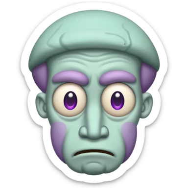 Squidward is moody sticker