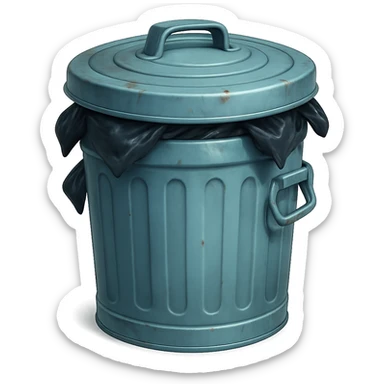 Draw a Pixar-style trash can. The trash can should be visible from the front and top. Do not use face, eye, and mouth. sticker