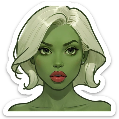 Blond girl with big lips sticker
