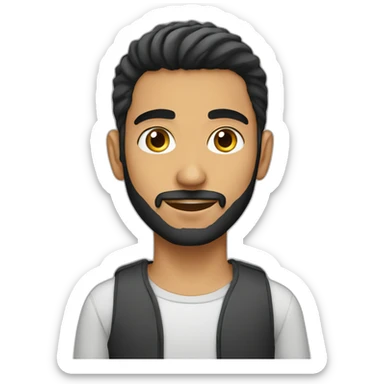 Young Arab man with short pointy beard sticker