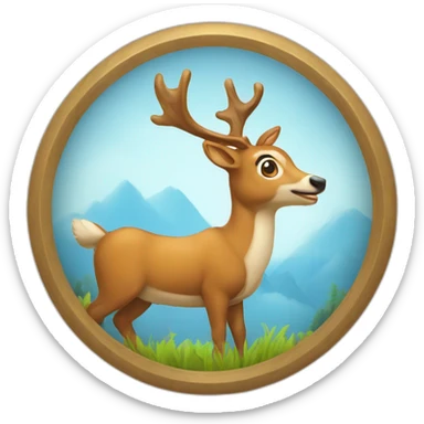 Un renne sur oiseau sticker