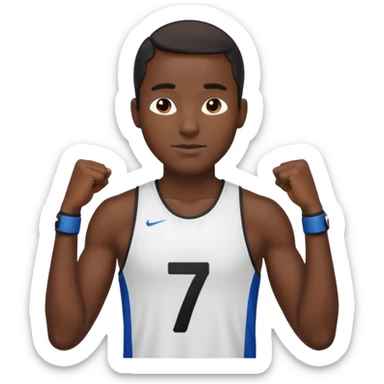 black man Number 7 Printed Athlete sticker