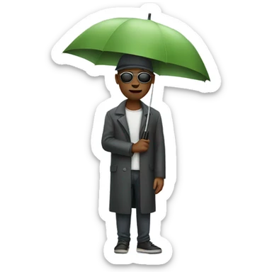 Blind person with umbrella sticker