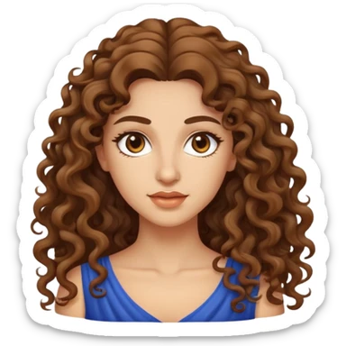 attractive Greek woman with long curly hair and light skin sticker