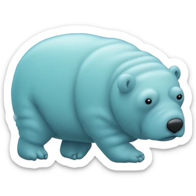 A cartoonish, light blue water bear (tardigrade) with a slightly rounded and plump body. sticker
