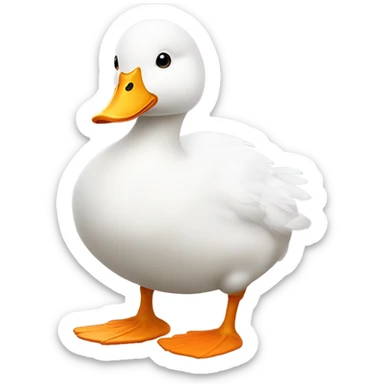 Chubby white duck sticker