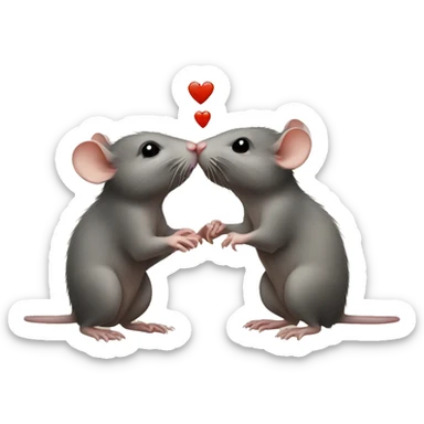 Two rats kissing sticker
