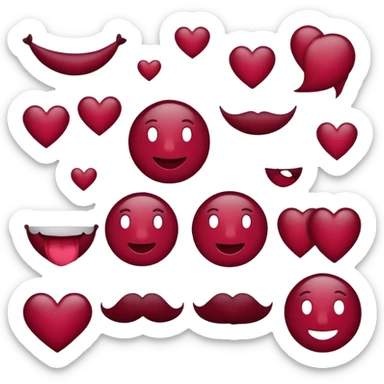 burgundy emojis sticker