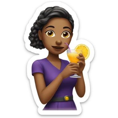 girl drinking cocktail  sticker