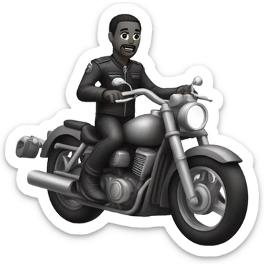 monochrome portrait of a man riding motorcycle  sticker