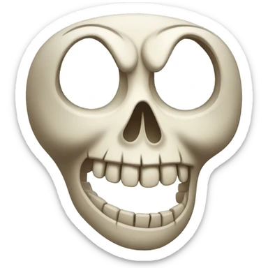 sadly laughing skull with tears sticker