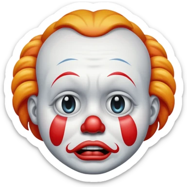 clowns with crying 😢 face without tears sticker