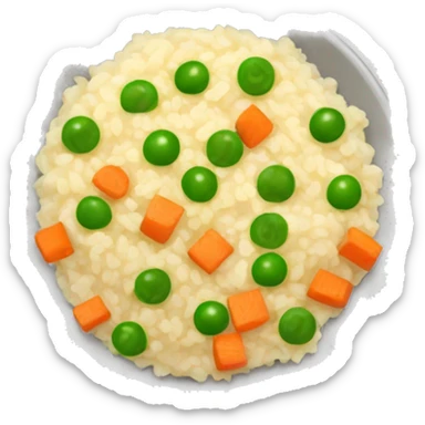risotto with peas and carrot cubes sticker