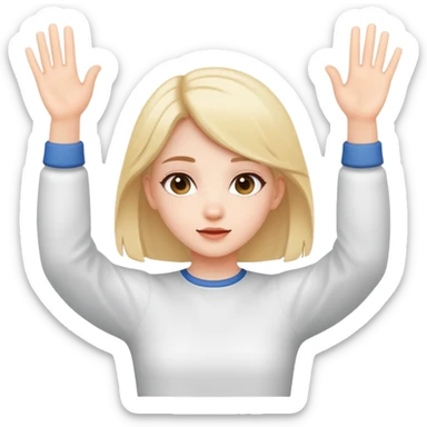 Cute girl hands up idk  sticker