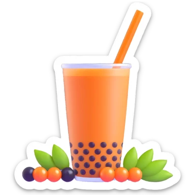 bubble tea with boba pearls sticker