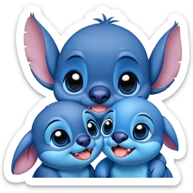 Stitch kissing his gf sticker