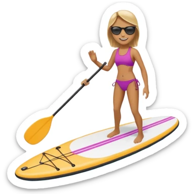 Cute paddle boarding  sticker