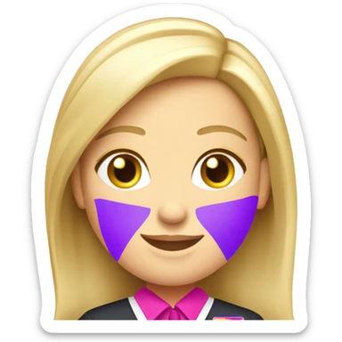 A blonde long straight haired wizz air flight attendant sticker