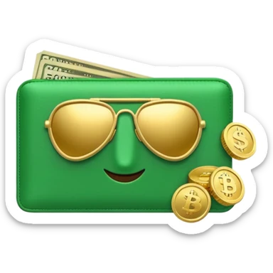 Aviator money emoji, wallet full of cash, casino vibe, premium 3D emoji style, clean, no background
 sticker