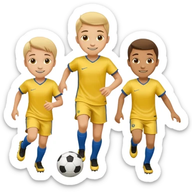 kids play soocer in yellow dress, boys sticker