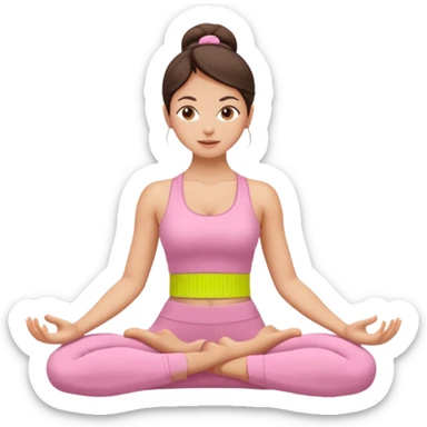 White brunette yoga girl light pink clothes  sticker