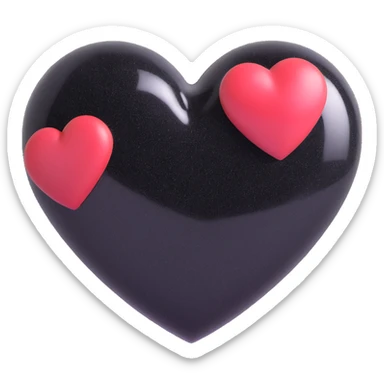 heart with black glitter sticker