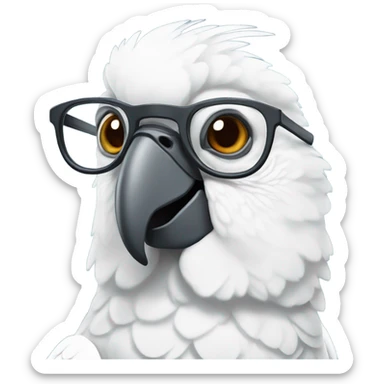 Cockatoo with glasses sticker