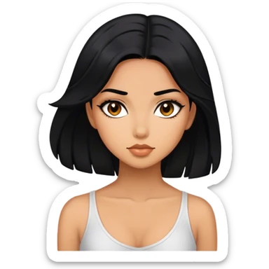 Girl in sultry pose black hair sfw sticker