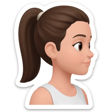 Girl with ponytail sticker