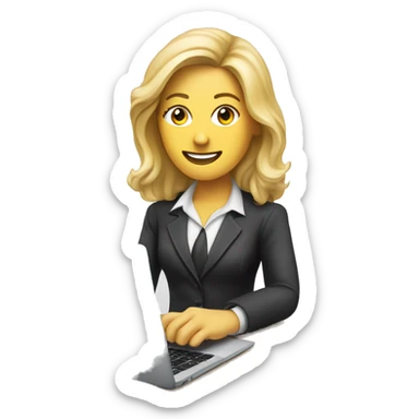 blonde medium hair mortgage loan officer with laptop and cmg home loans logo sticker