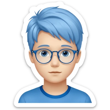 Ein junges Mädchen mit klaren, blauen Augen und wellig-glattem Haar, hellem Teint mit sanftem Glow. Zarte, harmonische Gesichtszüge, ruhiger, freundlicher Ausdruck. Dezente Brille, moderner, minimalistischer Stil. Gesamtwirkung: intelligent, feminin, natürlich schön, leicht verträumt und stilvoll sticker