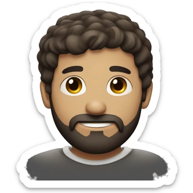 couple hug with warm smiles dark hair beard sticker