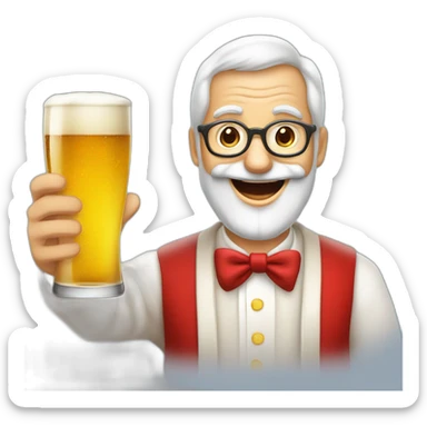 Père Noël offrant un verre de bière à un enfant comme cadeau sticker