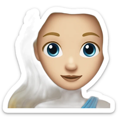 Princess with long blond hair and a blue dress sticker