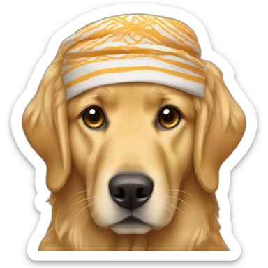 golden retriever wearing a Shemagh sticker