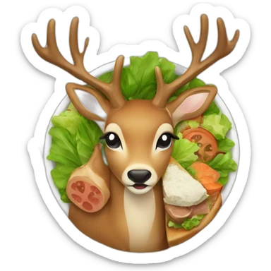Deer having dinner sticker