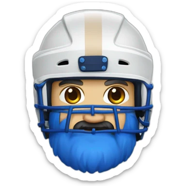 Hockeyeurs barbu habillé de bleu avec casque sticker