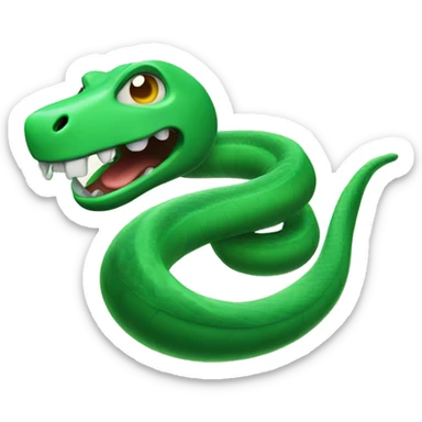 A long, green, fliying snake, throwing an Energy beam from its mouth  sticker