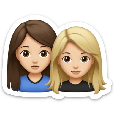 bestiess one with dark brown hair and one with dirty blonde hair sticker