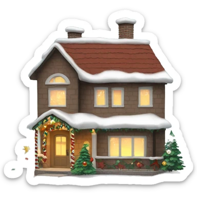 christmas home with lights and decoration sticker