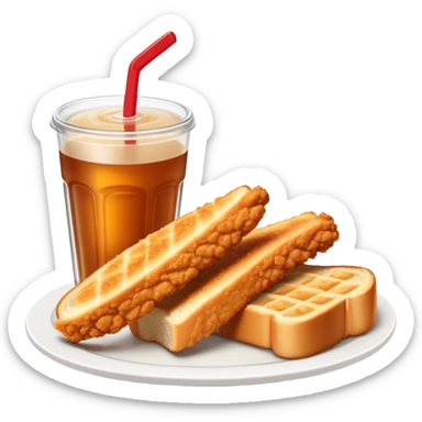 Raising canes 3 piece chicken tender meal with canes toast on the side sticker